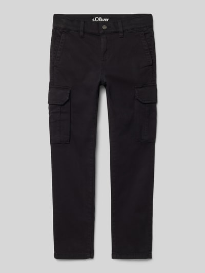 s.Oliver RED LABEL Cargohose mit größenverstellbarem Bund Black 1