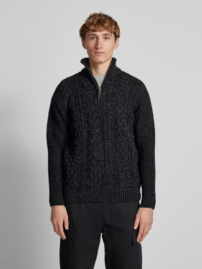 Superdry Strickpullover mit Zopfmuster Modell 'Jacob' Black 4