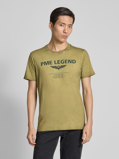 PME Legend T-Shirt mit Label-Print Gruen 4