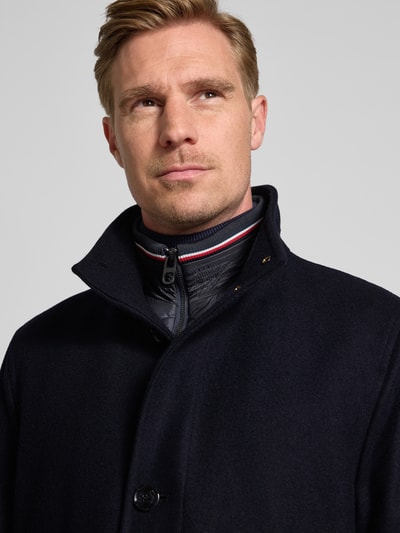 HECHTER PARIS Wollmantel mit Stehkragen Marine 3