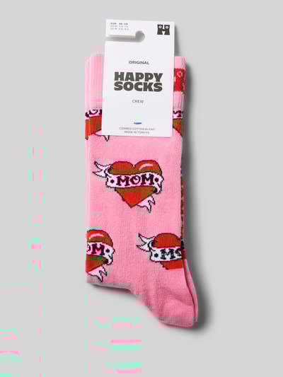 Happy Socks Socken mit Motiv-Stitching Modell 'Mom' Rosa 3