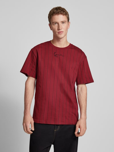 KARL KANI T-Shirt mit Label-Stitching Bordeaux 4