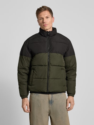Jack & Jones Gewatteerd jack met opstaande kraag, model 'MAZE' Olijfgroen - 4
