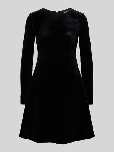 Emporio Armani Minikleid aus Satin mit Rundhalsausschnitt Black 2