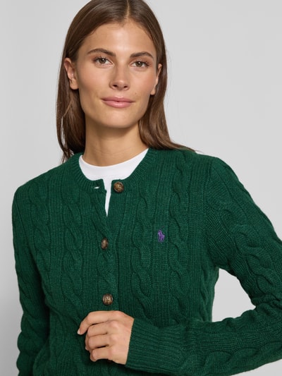 Polo Ralph Lauren Kurtka z dzianiny z mieszanki wełny i kaszmiru ze ściegiem warkoczowym Ciemnozielony 3