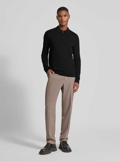 SELECTED HOMME Regular fit gebreide pullover van puur katoen, model 'BERG' Zwart - 1