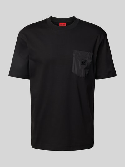 HUGO T-Shirt mit Label-Patch Black 2