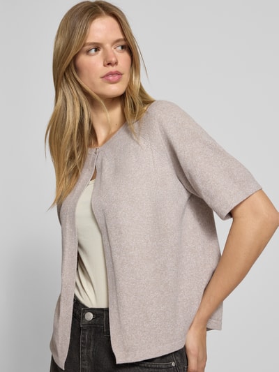 Pieces Regular Fit Cardigan mit 1-Knopf-Verschluss Modell 'BREE' Taupe Melange 3