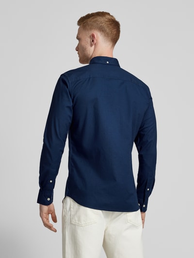 Jack & Jones Premium Slim fit vrijetijdsoverhemd met borstzak, model 'BROOK OXFORD' Marineblauw - 5