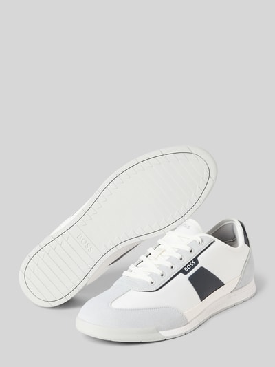 BOSS Lage sneakers met applicaties in suèdelook, model 'NITAN' Wit - 4