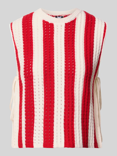 Karo Kauer Strickshirt mit seitlicher Schnürung Rot 2