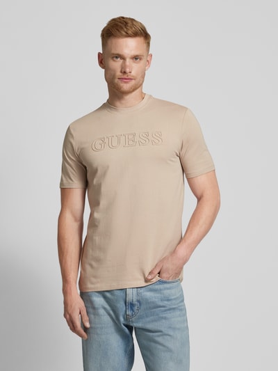 Guess Activewear T-shirt met labelprint, model 'ALPHY' Beige - 4