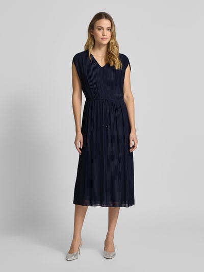 comma Midikleid mit Plisseefalten Marine 4