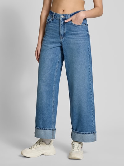 Only Wide Leg Jeans aus reiner Baumwolle Modell 'HOPE' Jeansblau 4