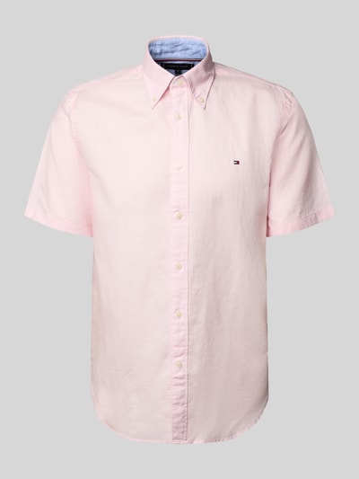 Tommy Hilfiger Regular fit vrijetijdsoverhemd van een mix van katoen en linnen Roze - 2