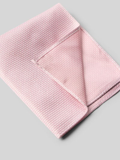 Produktfoto, Fliege und Einstecktuch im Set aus reiner Seide von Prince Bowtie mit Webmuster, unifarbenes Design, eingefasst, zartrosa Textur.