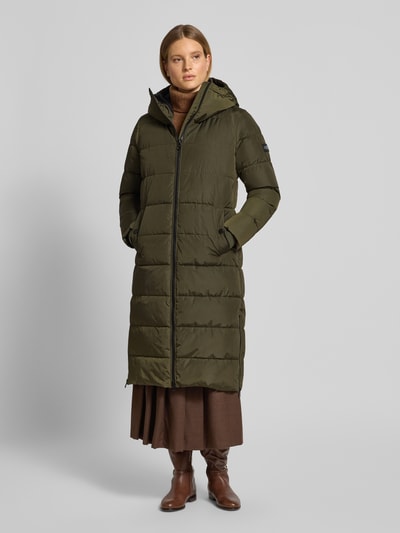NAUTGÅRD Gewatteerde lange jas met Sorona® Aura-vulling Kaki gemêleerd - 4