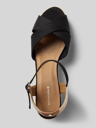 Tom Tailor Wedges mit Label-Stitching Black 3