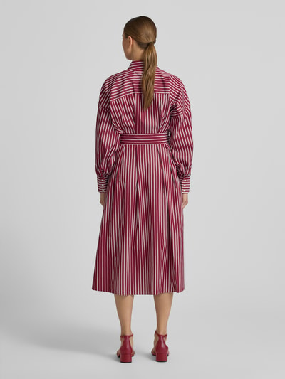 Lauren Ralph Lauren Tailliertes Blusenkleid aus reiner Baumwolle Modell 'DRAVIN' Dunkelrot 5