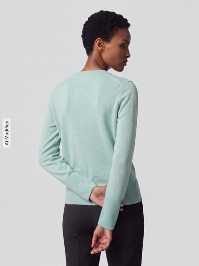 Tom Tailor Pullover aus Kaschmir mit Rippabschlüssen Mint 5