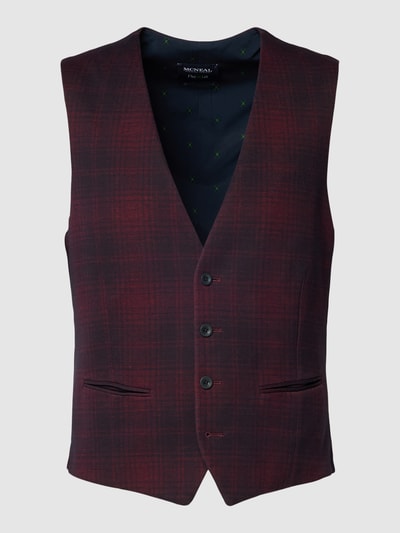 MCNEAL Gilet met glencheck-motief, model 'Emil' Donkerrood - 1