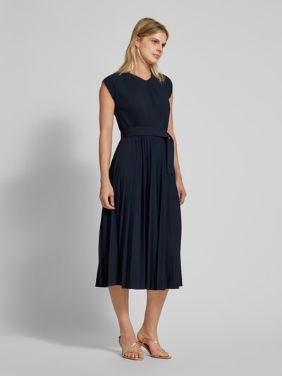 MaxMara Leisure Midi-jurk met plissévouwen, model 'KISS' Marineblauw - 1