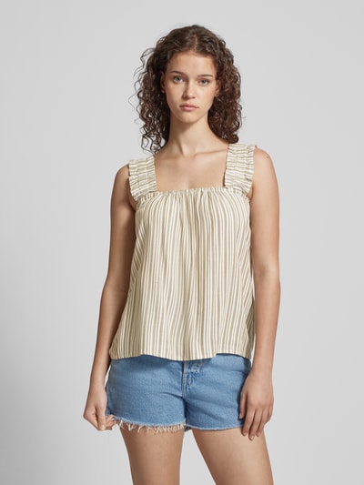 Pieces Top met streepmotief, model 'ALVINA' Beige - 4