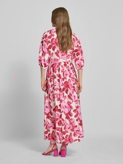 MSCH Copenhagen Maxikleid mit V-Ausschnitt Modell 'Edrina' Pink 5