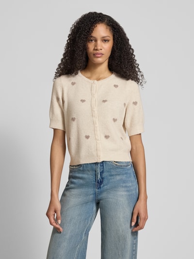 VERO MODA Slim fit gebreid vest met intarsia model 'DOFFY INTARSIA' Beige - 4