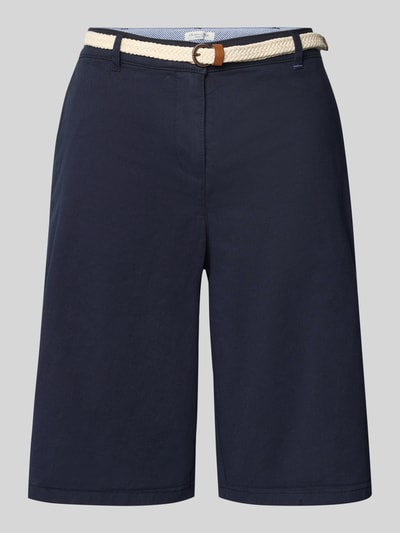 Christian Berg Woman Bermudas mit Gürtel und französischen Eingrifftaschen Dunkelblau 2
