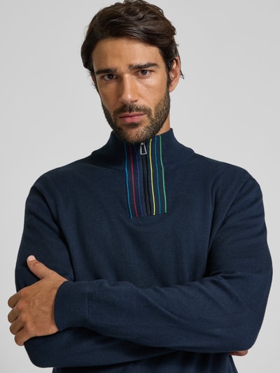 PAUL SMITH Strickpullover mit Troyer-Kragen Marine 3