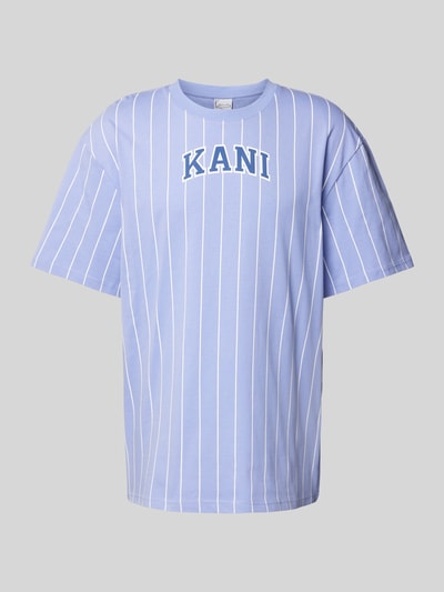 KARL KANI T-Shirt mit Nadelstreifen Flieder 2