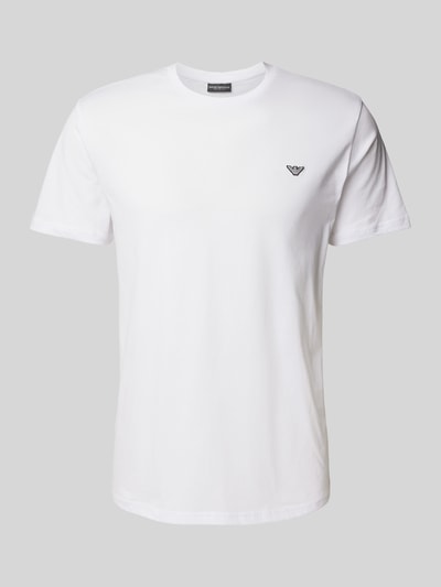 Emporio Armani T-Shirt mit Label-Patch Weiss 1