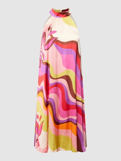 Ana Alcazar Knielanges Kleid mit Allover-Muster Pink 2