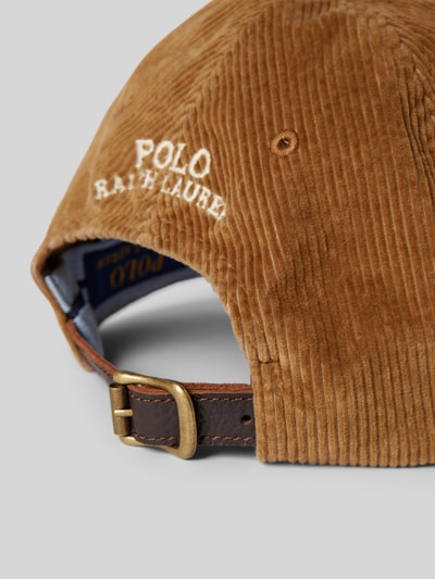 Polo Ralph Lauren Czapka z daszkiem ze sztruksu z wyhaftowanym logo Camel 3