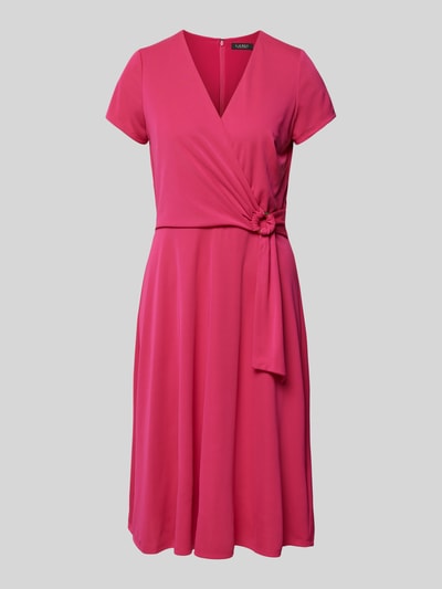 Lauren Ralph Lauren Knielanges Kleid in Wickel-Optik Modell 'KARLEE' Pink 2