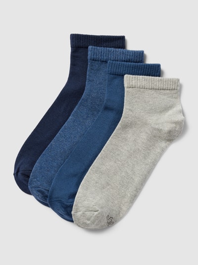 s.Oliver RED LABEL Socken mit Label-Detail im 4er-Pack Modell 'Quarter' Blau 1