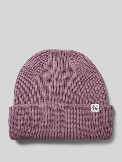 MSCH Copenhagen Czapka beanie z naszywką z logo model ‘Galline Rachelle’ Fiołkoworóżowy 1