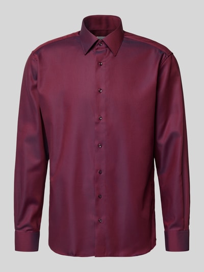 ETERNA Modern Fit Businesshemd mit Knopfleiste Bordeaux 2