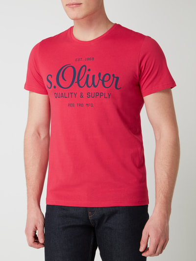 s.Oliver RED LABEL T-shirt van katoen  Felroze - 4