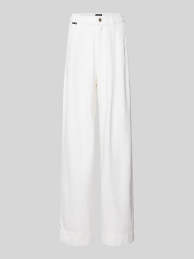 BOSS Wide leg jeans met labeldetail, model 'CENTRAL-PLEAT PALAZO' Offwhite - 2