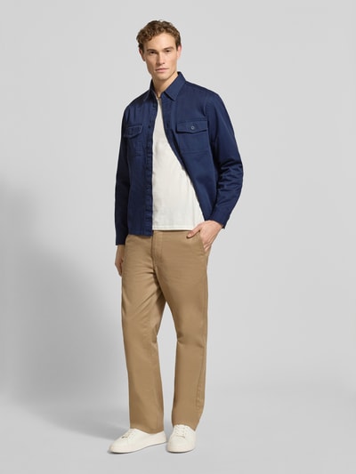 Christian Berg Men Overhemdjack met knoopsluiting Marineblauw - 1