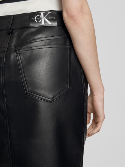 Calvin Klein Jeans Leren rok in 5-pocketmodel Zwart - 3