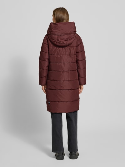 khujo Regular fit gewatteerde lange jas met gevoerde opstaande kraag, model Jilia' Bordeaux - 5