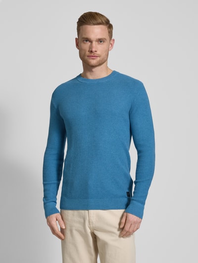 Tom Tailor Regular Fit Strickpullover aus reiner Baumwolle Blau 4