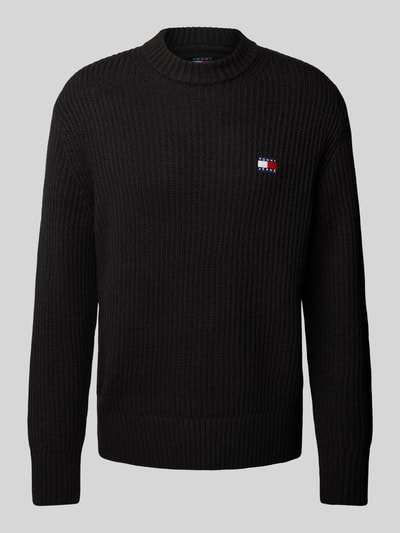 Tommy Jeans Gebreide pullover met labelpatch Zwart - 1