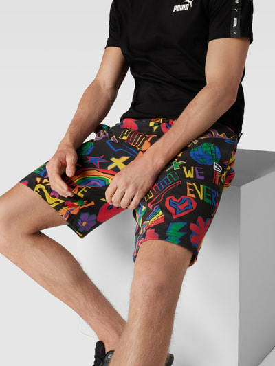 PUMA PERFORMANCE Sweatshorts met all-over print, model 'DOWNTOWN PRIDE' Zwart - 3