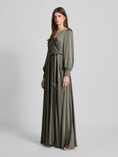 Jake*s Cocktail Avondjurk met V-hals Olijfgroen - 1