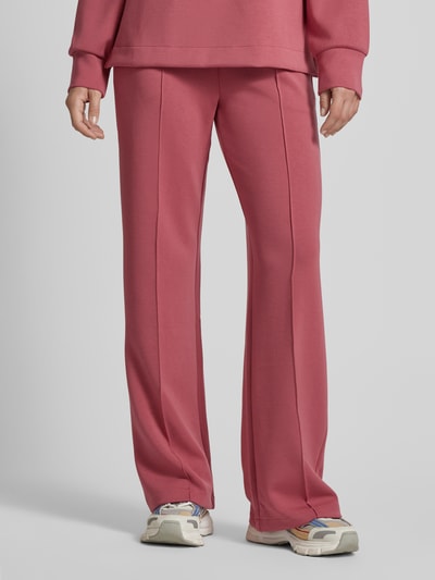 Christian Berg Woman Wide leg sweatpants met vaste persplooien Kersenrood - 4