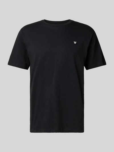 Wood Wood T-shirt met labelstitching en ronde hals Zwart - 2